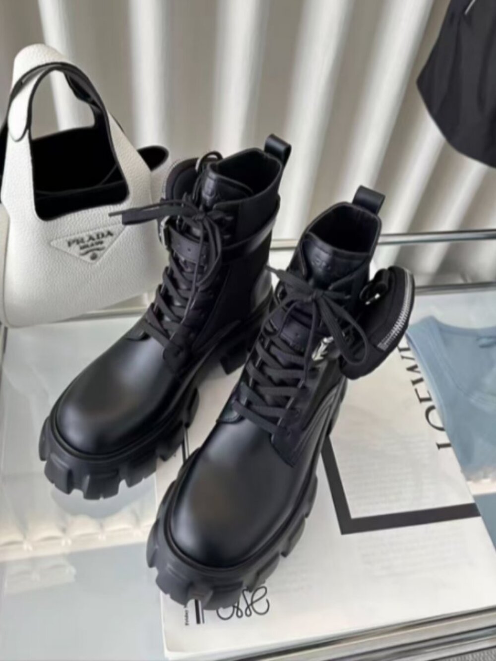Prada Monolith Pocket Boots